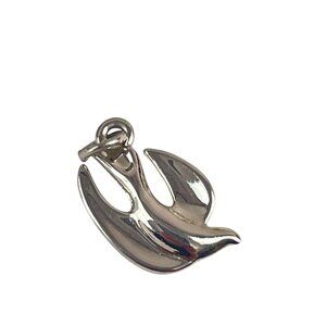 Dove Bird Charm Silver Tone Pendant For Necklace Or Bracelet